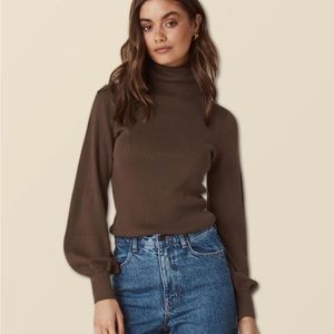 Spell Brown Turtleneck Sweater